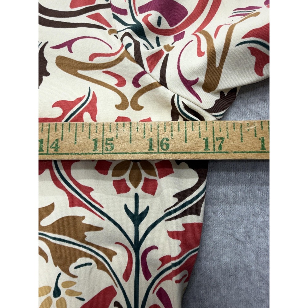 J McLaughlin‎ Shirt Womens Small Cream Multicolor Floral Print 3/4 Sleeve Top - Picture 7 of 12